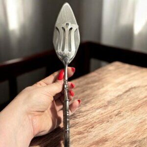 Vintage Ambassador Spain Stainless Pastry Cake Tongs Ornate Baroque Floral